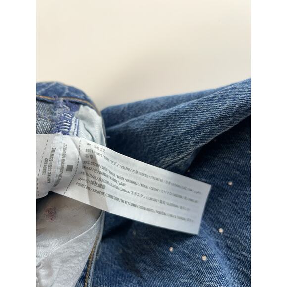 Abercrombie & Fitch 90s Relaxed High Rise Jeans 32 Short Curve Love Rhinestones - Picture 7 of 11